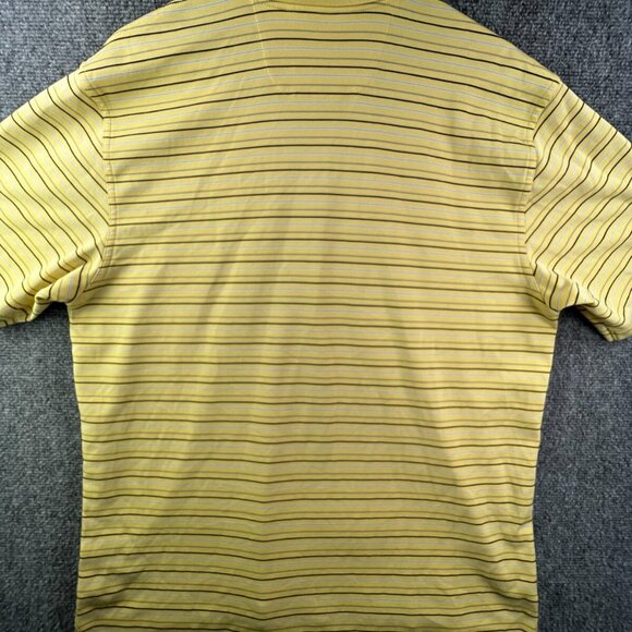 Brooks Brothers Country Club Prosport Men’s Yellow Striped Short Sleeve Polo L - Picture 9 of 11